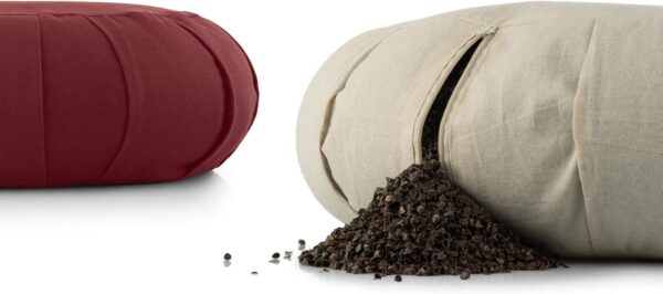 Meditation Cushion | CRESCENT Zafu Meditation Cushion with Removable Washable Cover | Certified Organic Cotton Meditation Cushions | Buckwheat Hulls Cushion Meditation Pillow