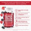 Health Plus Super Colon Cleanse Gummies, Natural Senna Leaf Extract, Gentle, Overnight Relief from Occasional Constipation, Dietary Supplement, Mixed Berry Flavor, 60 Count
