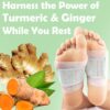 100 Turmeric & Ginger Foot Pads | Premium Foot Pads to Feel Better, Sleep Better & Relieve Stress | Organic Foot Patches