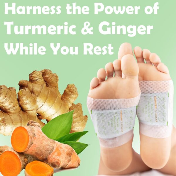 100 Turmeric & Ginger Foot Pads | Premium Foot Pads to Feel Better, Sleep Better & Relieve Stress | Organic Foot Patches