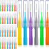 Patelai 100 Pieces Braces Brush for Cleaner Interdental Brush Toothpick Dental Flossing Head Oral Hygiene Flosser Tooth Cleaning Tool (Stylish Colors)