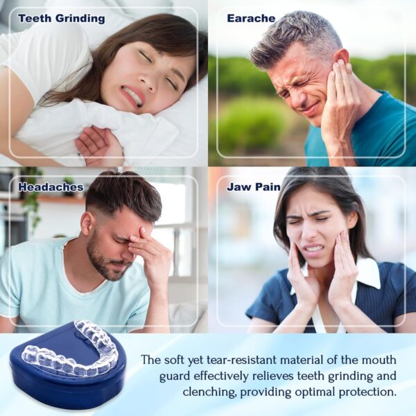 Mouth Guard for Grinding Teeth at night, Mouth Guard for Sleeping, Mouthguards for Grinding of Teeth, Night Guards for Teeth Grinding, Mouth Guard for Clenching Teeth at Night with 12 Cleaning Tablets