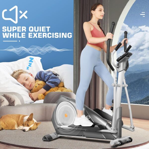 ANCHEER Elliptical Machine, Elliptical Exercise Machine with Hyper-Quiet Magnetic Driving System, Elliptical Trainer with 22 Resistance Levels, Workout Equipment Eliptical Home Gym