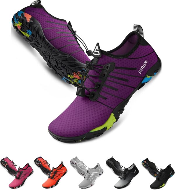 SIMARI Water Shoes for Women Men Barefoot Breathable Quick-Dry Aqua Sports Beach River Hiking Athletic Swim Surf Pool Diving Camping Must Haves Outdoor Gear