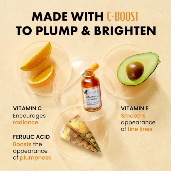 Vitamin C Face Serum - Dark Spot Serum, Vit C Serum with Hyaluronic Acid, Ferulic Acid, & Vit E - Anti Aging and Skin Brightening Serum, Pure Vitamin C Serum Skin Care 30 ml