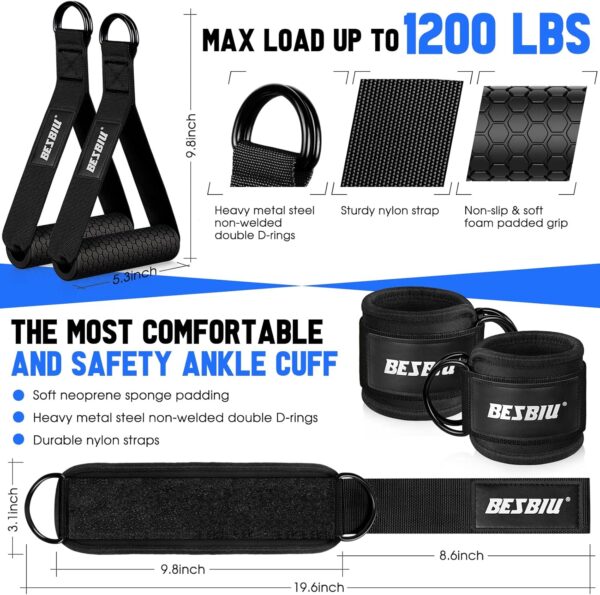 Heavy Exercise Bands Resistance Bands for Working Out, 300lbs/360lbs Fitness Workout Bands with Handles, Door Anchor, Leg Ankle Straps, Home Gym Workout Equipment for Men Strength Training Stretching