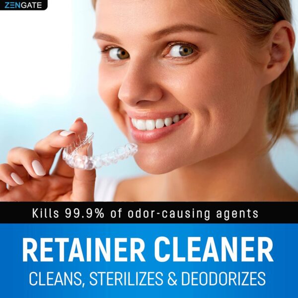 Retainer Cleaner Tablets - Quick 3-Minute Clean for Dentures, Mouth Guards, Aligners, and Night Guards - 120 Dental Cleansing Tablets - FSA HSA Approved Dental Appliance Cleanser