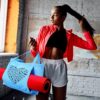 Saintrygo Yoga Mat Tote Pilates Bag Canvas Yoga Bag with Mat Carrier Pocket for Women Pilates Gym