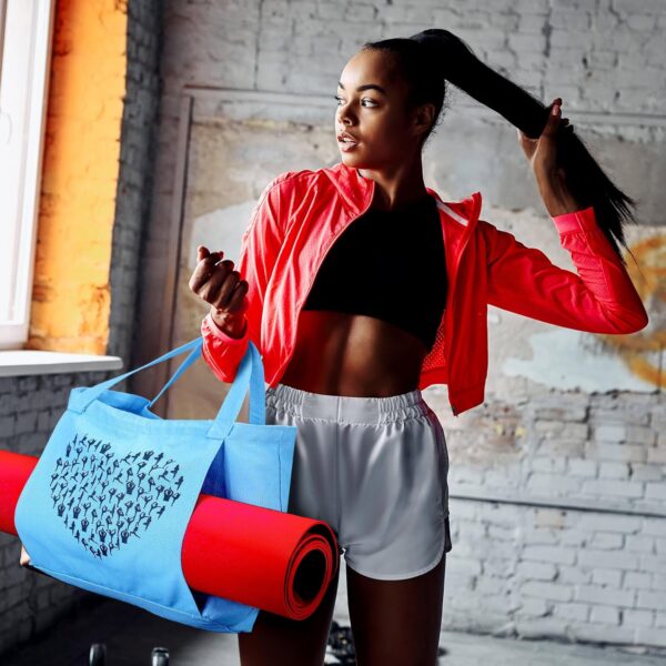 Saintrygo Yoga Mat Tote Pilates Bag Canvas Yoga Bag with Mat Carrier Pocket for Women Pilates Gym