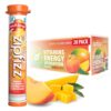 Zipfizz Daily Energy Drink Powder, Peach Mango, 20 Pack | 3-in-1 Sustained Energy, Rapid Hydration, and Essential Vitamins | Sugar-Free | Electrolyte Powder | Contains Vitamin B-12 & Antioxidants