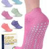 Pembrook Grip Socks - 6 Pairs Barre Socks with Grips for Women & Men | Non Slip Yoga Socks