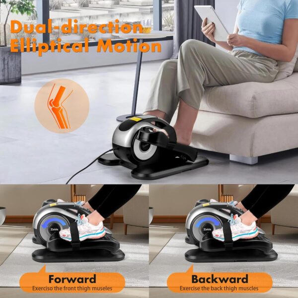 Zakle Under Desk Elliptical Machine, Ellipse Leg Exerciser w/Remote Control & 12 Adjustable Speeds, Noiseless Ellipse Leg Exerciser, Fully Assembled Elliptical Training Machine