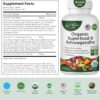 Organic Superfood Greens Fruits and Veggies Complex with Ashwagandha - 2 in 1 Supplement with 14 Greens Fruits & Vegetables with Ashwagandha Rich in Antioxidants - Non-GMO 90 Capsules