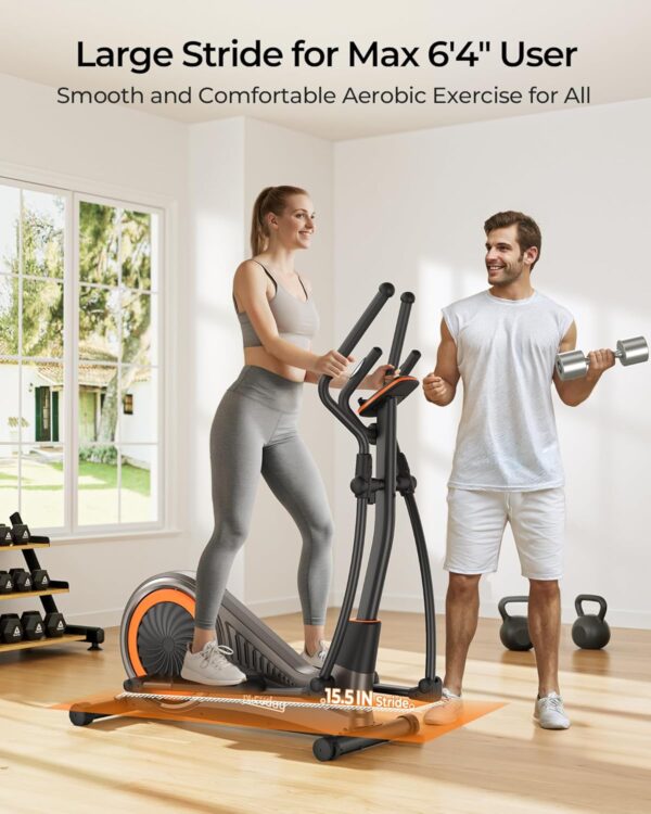 Niceday Elliptical Machine, Elliptical Exercise Machine for Home with Hyper-Quiet Magnetic Driving System, Elliptical Trainer with 15.5IN-18IN Stride, 16 Resistance Levels, 400LBS Loading Capacity