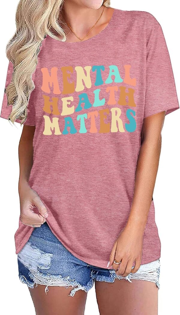 Mental Health Matters Shirt for Women Be Kind Shirt Therapist Shirt Positive Short Sleeve Psychologist Tee Tops