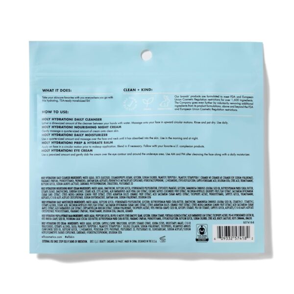 e.l.f. SKIN Holy Hydration! Jet Set Hydration Kit, Travel Friendly Hydrating Skincare Set, Face Cleanser, Balm, Moisturizer, Eye Cream & Night Cream, Vegan & Cruelty-Free