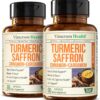 Turmeric Saffron Supplements with Cinnamon & Cardamom - Antioxidant Joint Support Supplement Contains Turmeric Curcumin with Black Pepper for Mood, Memory, Eye Health & Well-Being (Pack of 2)