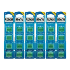 REACH Ultraclean Access Flosser Refill Heads, Mint, Plaque Remover for Teeth, Shred Resistant, for Hard to Reach Areas, Oral Care, PFAS Free, for Adults & Kids, 6 Pack, 28 Count