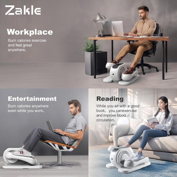 Zakle Under Desk Elliptical Machine, Ellipse Leg Exerciser w/Remote Control & 12 Adjustable Speeds, Noiseless Ellipse Leg Exerciser, Fully Assembled Elliptical Training Machine