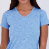Real Essentials 5 Pack: Women's Short Sleeve V-Neck Activewear T-Shirt Dry-Fit Wicking Yoga Top (Available in Plus)