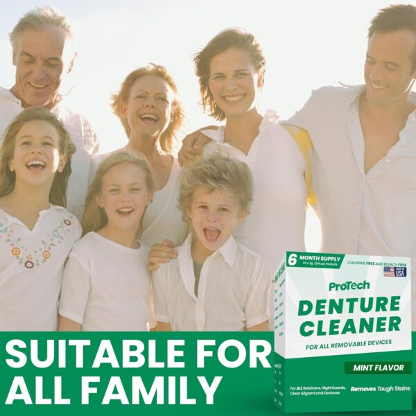 ProTech Denture Cleaner | 180 Cleanings (22 Pack/6 Month Supply) | For Clear Aligners, Dentures, Retainers, Mouth Guards & Night Guards - Cleaning Crystals, Mint