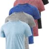 Xelky 4-5 Pack Men's Dry Fit T Shirt Moisture Wicking Athletic Tees Exercise Fitness Activewear Short Sleeves Gym Workout Top