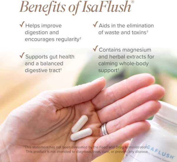 Isagenix IsaFlush - Gentle Digestive Support with Balanced Minerals Encouraging Regularity - No Harsh Laxatives - 60 Capsules