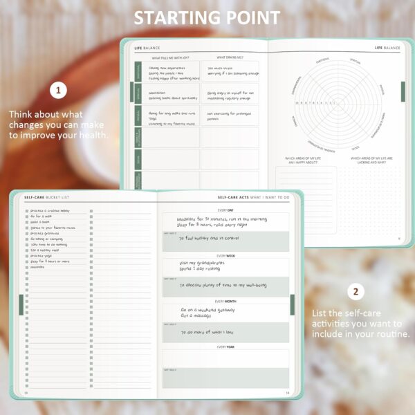 Self Care Journal for Women & 484 Self Care Stickers, 90-Day 5 Minute Mental Health Journal A5, Gratitude Journal for Self Help - Personal Development Planner, Mediation & Mood Tracker