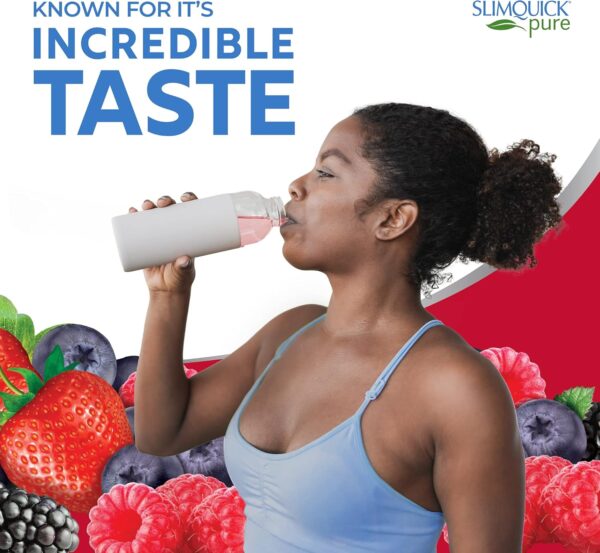 Slimquick Pure 3x Extra Strength Mixed Berry Drink Mix for Women to Help Achieve Weight Goals, Helps Metabolism, Keeps Full for Longer with Green Tea, Caffeine, Chaste Tree, Rhodiola Extract, 26 Count