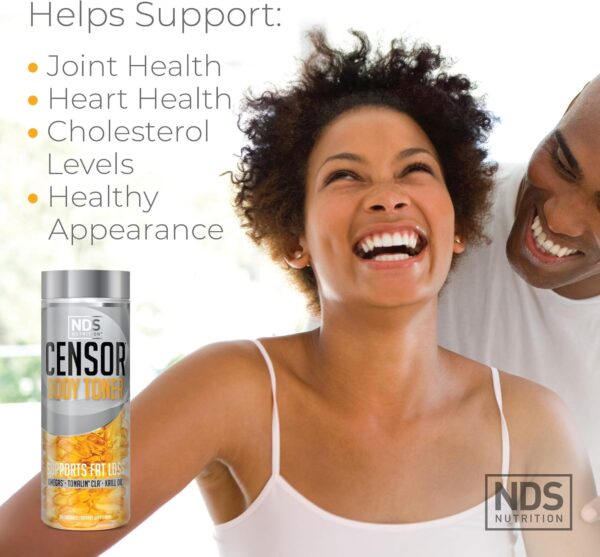 Censor NDS Nutrition Fat Loss and Body Toner with CLA, Fish Oil, Safflower and Omega 3-6-9 Blend - Dietary Supplement for Improved Energy, Metabolism and Health - 180 Softgels
