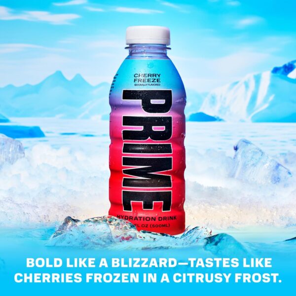 PRIME Hydration CHERRY FREEZE | Sports Drinks | Electrolyte Enhanced for Ultimate Hydration | 250mg BCAAs | B Vitamins | Antioxidants | 2g Of Sugar | 16.9 Fluid Ounce | 12 Pack