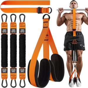 Pull Up Assistance Bands, Heavy Duty Resistance Band for Pull Up Bar, Adjustable Weight/Size with Fabric Feet/Knee Rest, Bands for Pull Up Assist for Strength Training, Patented Pull Up Assist Band