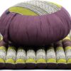 Leewadee Meditation Cushion Set – 1 Round Zafu Meditation Pillow and 1 Square Roll-Up Zabuton Meditation Mat, Pillows Bundle Filled with Kapok