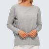 CRZ YOGA Pima Cotton Long Sleeve Workout Shirts for Women Loose Fit Athletic Yoga T-Shirts Casual Boat Neck Fall Tops