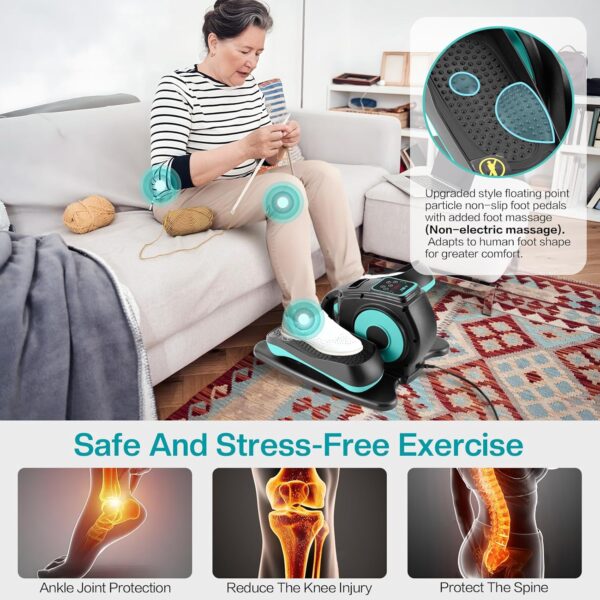 Under Desk Elliptical Machine, Ellipse Leg Exerciser for Seniors Adults, Adjustable Speeds Elliptical Trainer with Remote Control, Quiet & Portable Mini Seated Pedal Exerciser for Home Office Use