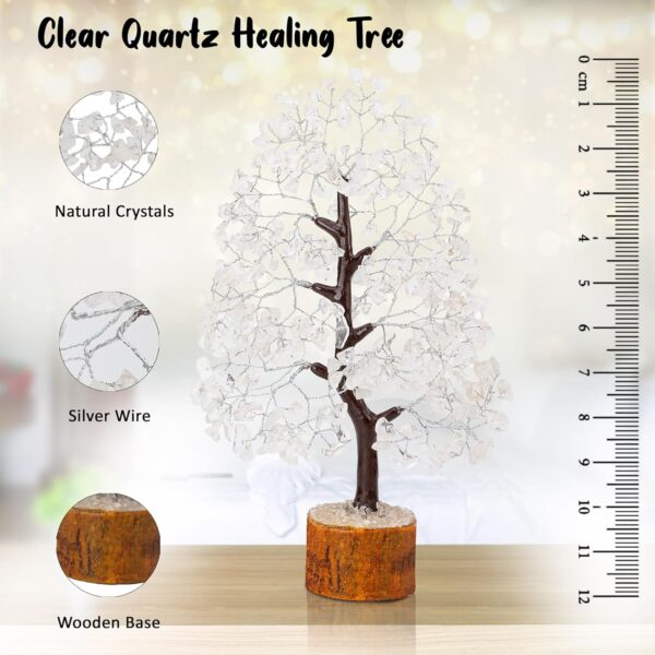 Clear Quartz Gemstone Tree of Life - Handmade Crystal Tree for Positive Energy, Chakra Money Tree Bonsai - Feng Shui Decor, Healing Crystals - Attract Good Luck, Meditation Accessories, Spiritual Gift