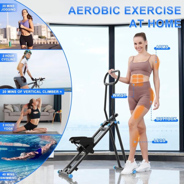 8129IBMvElL._AC_SL1500_.jpg Stair Stepper for Home Gym,Folding Vertical Climber Cardio Exercise Machine,Stair Climber for Full Body Workout with Adjustable Handlebar for Women & Men