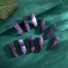 QINJIEJIE 20PCS Amethyst Crystals Wands Stones Set Healing Crystal Points Bulk Gemstones Hexagonal Polished Gems Natural Reiki Stone for Energy Balancing Meditation Witchcraft Gifts