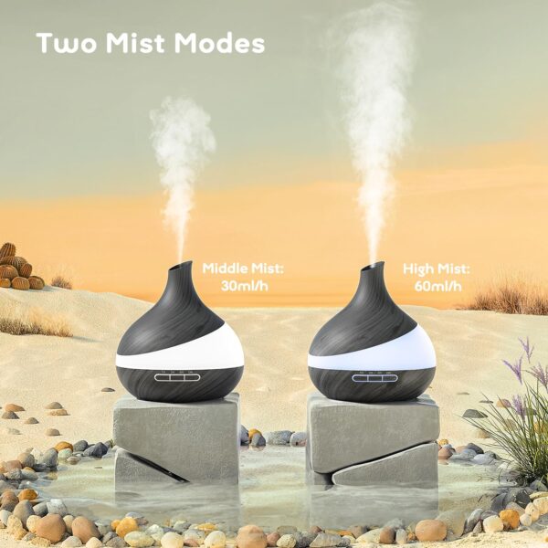 500 ML Essential Oil Diffuser, Upgrade Aroma Diffuser for Large Room, Aromatherapy Diffuser Humidifier with Remote Control 14 Color Lights 4 Timer Setting Auto Shut-Off
