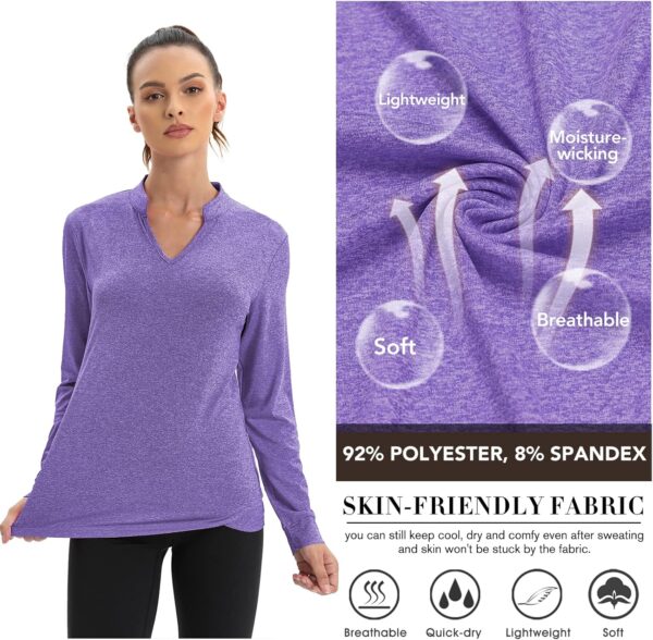 COOrun Workout Shirts for Women Long Sleeve Yoga Tops Casual Hiking Tee Shirt Athletic Breathable Top Quick Dry