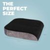 Kolbs Extra Large Seat Cushion | Stylish Plush Velvet Cover | X-Large Memory Foam for Office Chair, Floor Pillow | Cushion Back Pain Coccyx Pain Relief | Carry Handle (Extra Large)