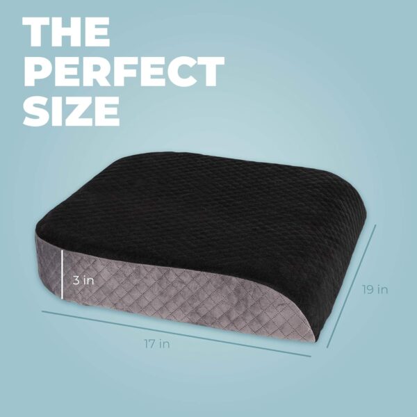 Kolbs Extra Large Seat Cushion | Stylish Plush Velvet Cover | X-Large Memory Foam for Office Chair, Floor Pillow | Cushion Back Pain Coccyx Pain Relief | Carry Handle (Extra Large)
