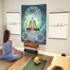 Chakra Vertical Tapestry, Seven Chakra Yoga Meditation Zen Decor Tapestry Wall Hanging for Bedroom, Hippie Lotus Spiritual Tapestries Poster Beach Blanket College Dorm Home (40W X 60H)