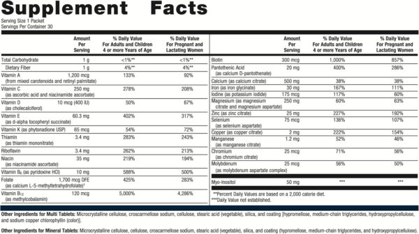 Metagenics Fem Prenatal - Prenatal Vitamin & Minerals Supplement* - Prenatals for Women* - with Vitamin C, Iodine & Biotin - Multivitamins Gentler to The System - 30 Packets