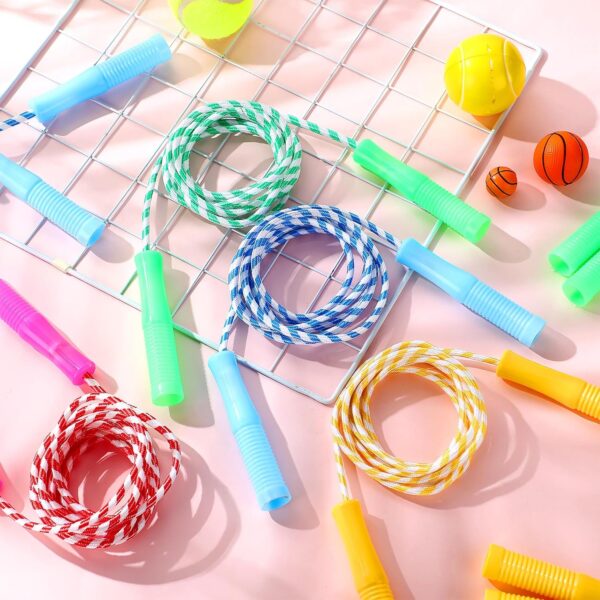 Aoriher 80 Pcs Jump Rope Bulk 7.87 ft Adjustable Stripe Skipping Rope Kids Outdoor Exercise Fitness Equipment for Back to School Class Playground Activities Set, 4 Colors