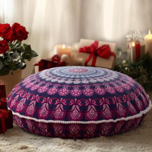 Codi 32 Inch Round Floor Pillow, Large Meditation Pouf Cushion , Memory Foam Stuffer Circle Throw Pillows - (Purple Orchid, 1 Count (Pack of 1))