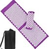 XiaoMaGe Acupressure Mat and Pillow Set with Bag - Extra Long Acupuncture Mat for Neck & Back Pain Relief- Naturally Relaxation Gift for Women - Stress Relief Massage Mat (Purple)