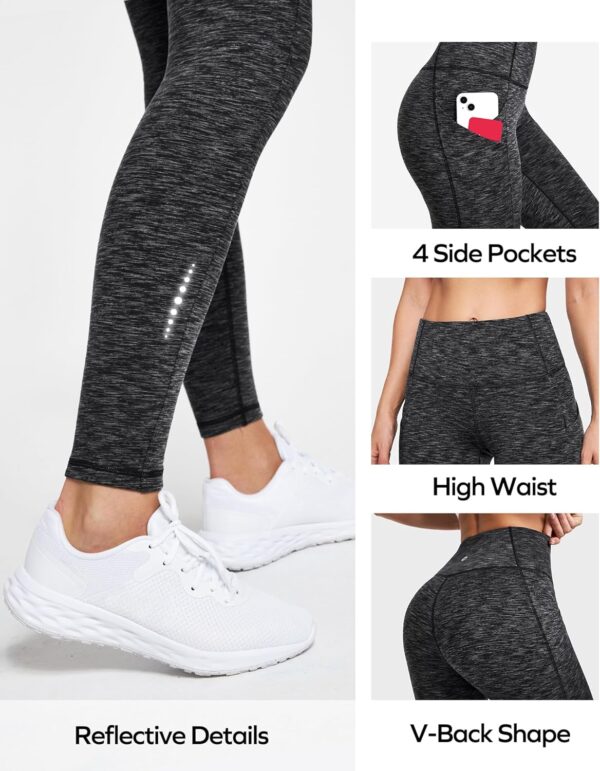 Ewedoos Womens Fleece Lined Leggings Water-Resistant Thermal Winter Fleece Leggings for Women with Pockets Ski Hiking