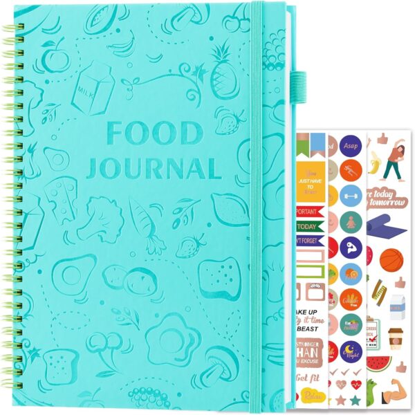 Food Journal, Weight Loss Journal for Women, Large Food Dairy Journal for Tracking Meals, Calories Counter Book, Wellness Meal Planner 7 * 10”-Green