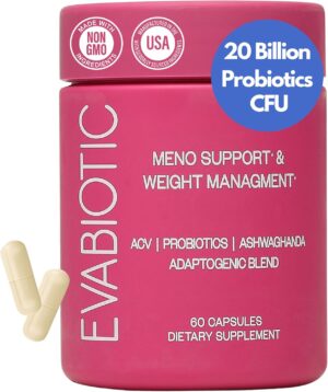 Complete Menopause Vitamins - Ashwaghanda, Probiotics, ACV for Weight Management, Hot Flashes, Night Sweats, Bloat, Hormone Balance - Vegan 60 Caps Menopause Supplements for Women Non-GMO